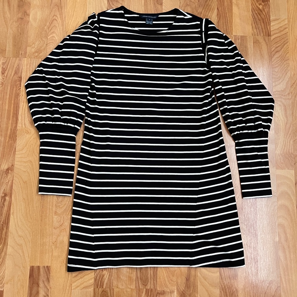 NWOT French Connection Sally Breton Monochrome Stripe Dress (seam match stripes)